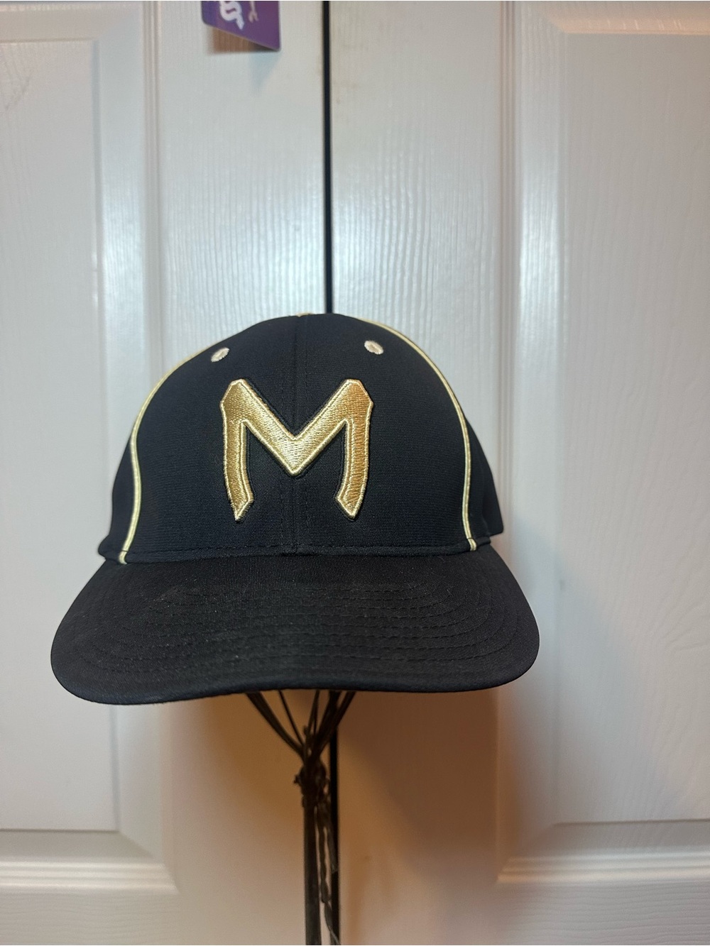 Richardson Black and Gold 'M' Baseball Cap LG/XL